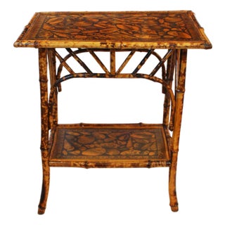 Circa 1880 English 2-Tier Rectangular Bamboo Table For Sale