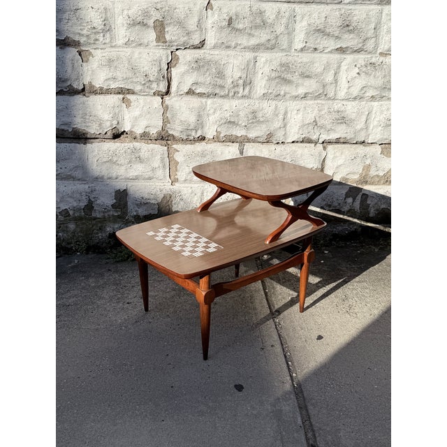 Mid-Century Tiled Checkerboard Danish-Style Side Table by Reiss Furniture For Sale - Image 12 of 13