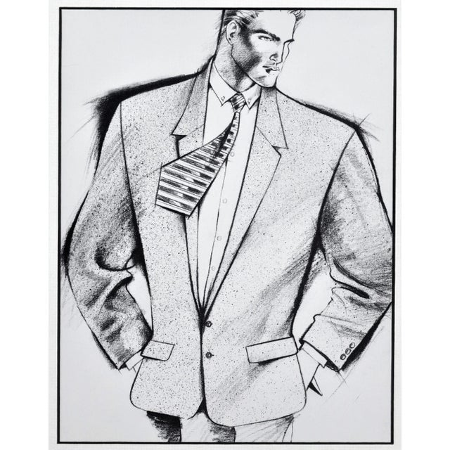 Set of 2 Matted Men's Pierre Cardin Suit Fashion Prints For Sale In New York - Image 6 of 9