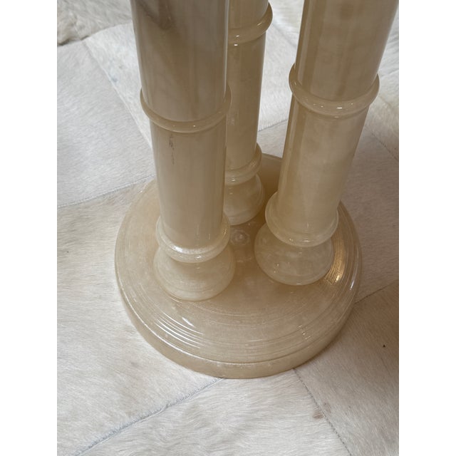 Neoclassical Alabaster Pedestals, Pair For Sale In San Francisco - Image 6 of 12