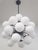 Italian sputnik chandelier with 24 matte white Murano glass globes mounted on black powder coat finish frame / Made in...