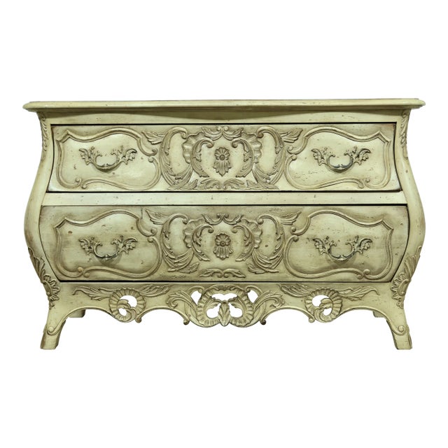 Century Italian Distressed Finish 2 Drawer Commode Chest For Sale