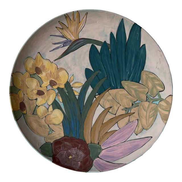 Diana Larens " Tropicals " Hand Painted Art Pottery Plate For Sale