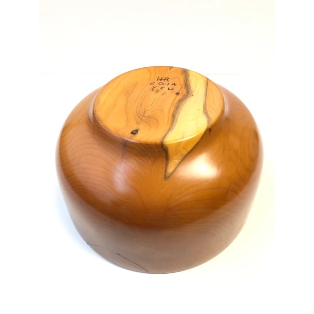 Hand Turned Hardwood Yew Yarn Bowl For Sale In Seattle - Image 6 of 8