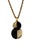 Vintage Signed Crown Trifari Gold Tone Rope Chain Necklace With Black Bakelite For Sale In Los Angeles - Image 6 of 7