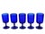 This exquisite set of five mid-20th-century wine goblets features a striking cobalt blue hue that adds a sophisticated pop...