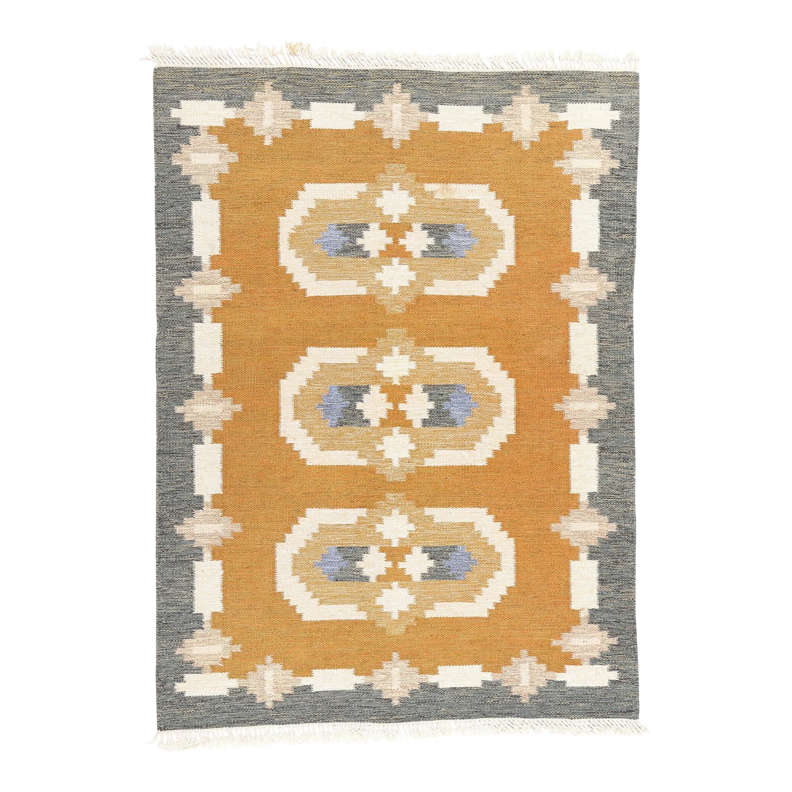 Vintage Swedish Scandinavian Rollakan Rug - 05'06 X 07'07 | Chairish