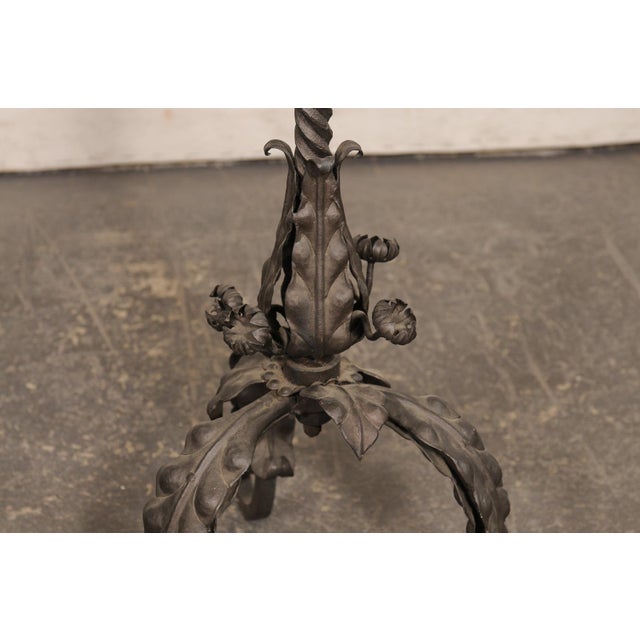 Mid 20th Century French Forged Iron Floor Candlesticks, 5 Ft Tall For Sale - Image 9 of 13
