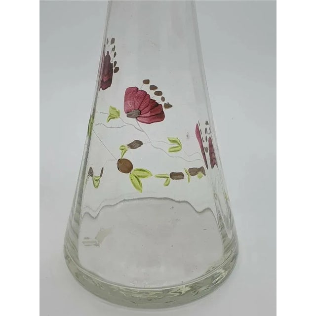 Hand Painted Glass Carafe with Cap, Italy, 1970s For Sale - Image 4 of 11