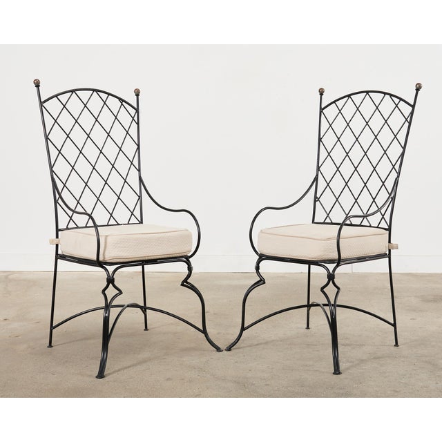 Set of Fourteen Maison Jean Croisillon Iron Garden Dining Chairs For Sale - Image 4 of 12