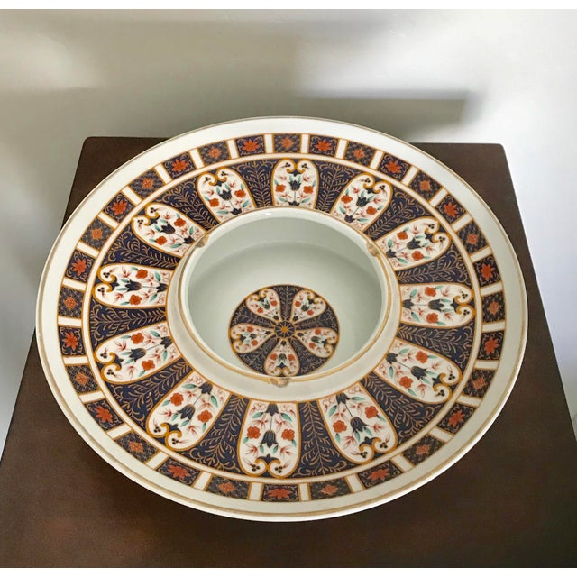 Stunning 11” Imari ceramic centerpiece bowl with 5” inner diameter. Similar traditionally patterened pieces inspired Royal...