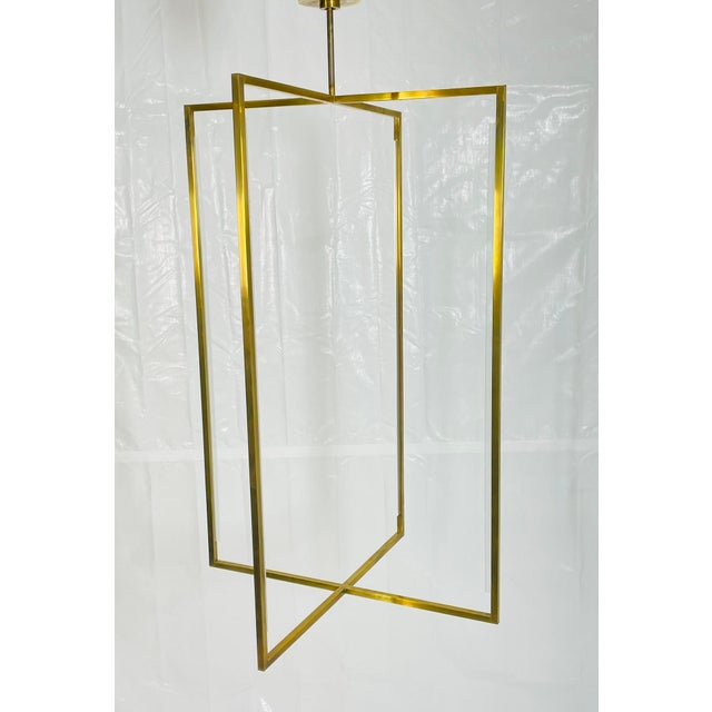 Metal Visual Comfort Modern Sean Lavin “Kenway” Led Brass Pendant For Sale - Image 7 of 18