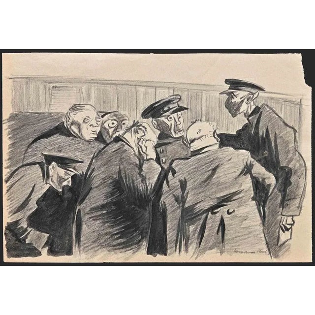 Policemen is an original modern artwork realized in France by Hermann-Paul (1879 - 1969). Original watercolor and...