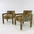 Leopard Parsons Chairs with Brass Sabots, Custom - a Pair For Sale - Image 9 of 12