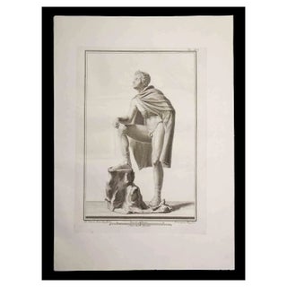 Pietro Campana, Ancient Roman Statue, Original Etching, 18th Century For Sale