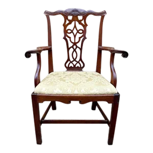 19th Century Antique George III Style Carved Mahogany Armchair