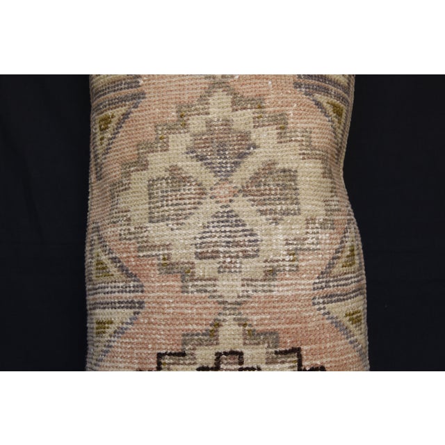 Mid 20th Century Decorative Handwoven Bohemian Rug Pillow Cushion Cover -16'' X 32'' For Sale - Image 5 of 10