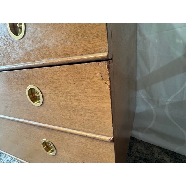 Wood 1950s Renzo Rutili for Johnson Furniture Bleached Mahogany 9-Drawer Dresser With Original Laminate Top For Sale - Image 7 of 7