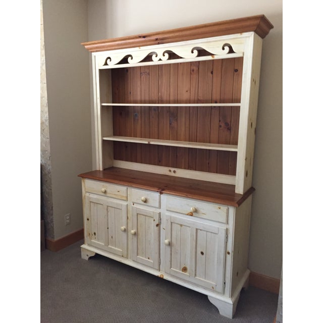 Ethan Allen Farmhouse China & Hutch Chairish