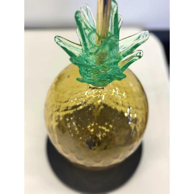 Italian Ananas Murano Glass Table Lamps by Simoeng, Set of 2 For Sale - Image 4 of 9