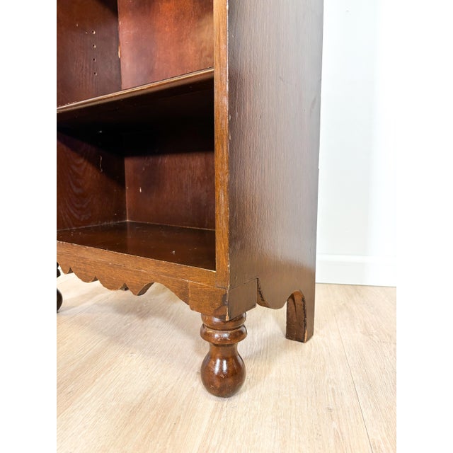 Traditional Vintage Scalloped Bookcase Display Shelf For Sale - Image 3 of 7
