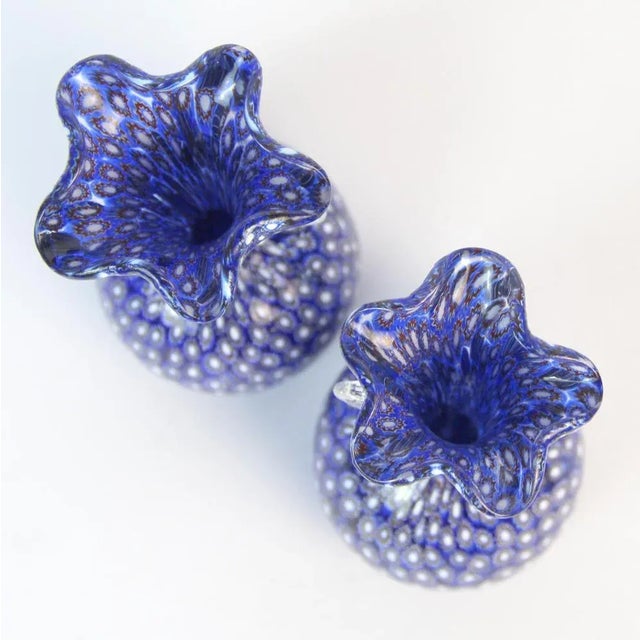 Mid-Century Modern Murano Crystal Millefiori Vase by Ercole Barovier, 1960s, Set of 2 For Sale - Image 3 of 5