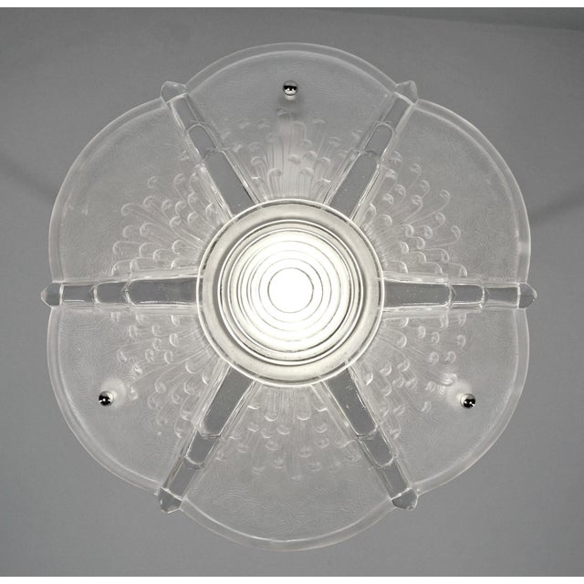 Metal French Art Deco Pendant Light by Muller Freres 1930 France For Sale - Image 7 of 11