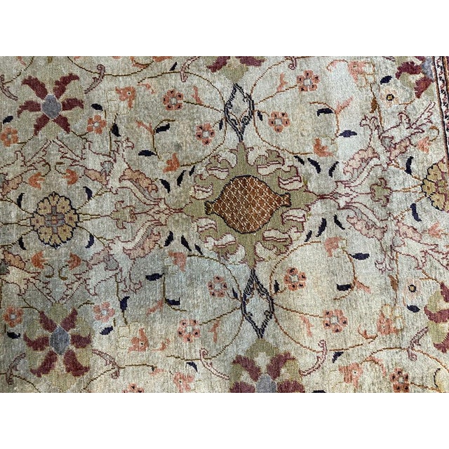 A Breathtaking Antique Turkish 100% Silk Keyseri Rug "Sculpture/Souf Weaving" For Sale - Image 4 of 6