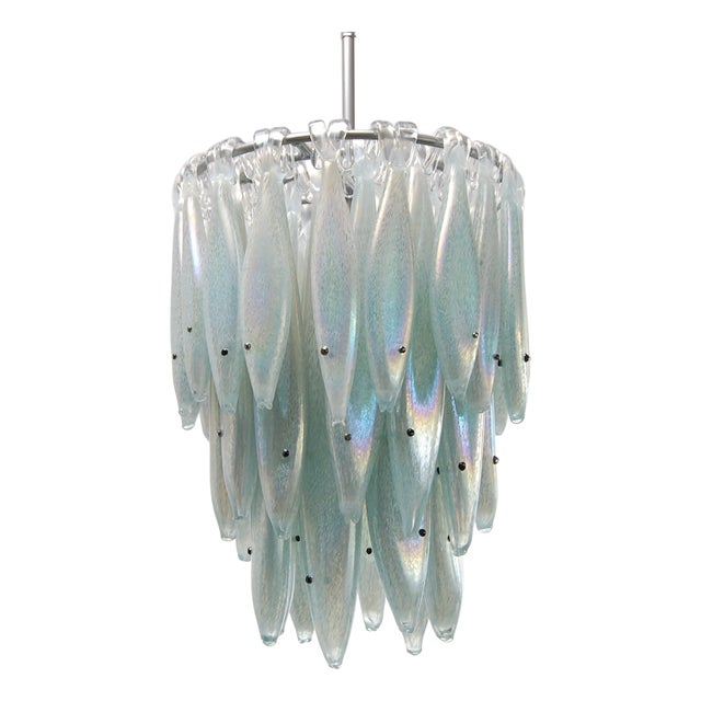 Blue Silver Herring Chandelier by Richard Rooze For Sale