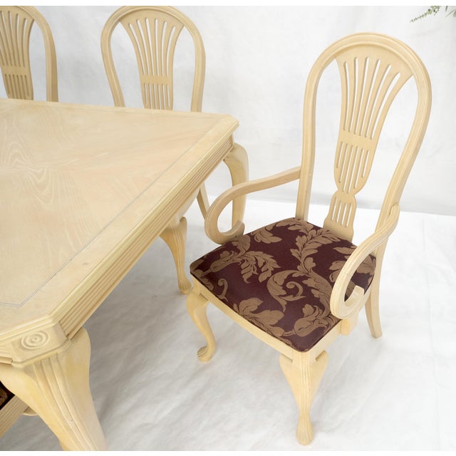 Queen An Style White Wash Dining Table 6 Chairs Set by Century Furniture MINT For Sale - Image 17 of 17