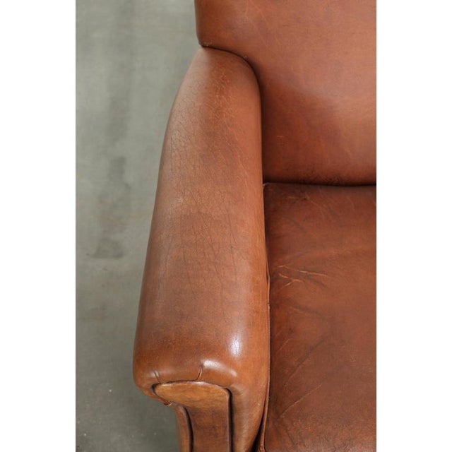 Vintage Sheepskin Armchair in Cognac For Sale - Image 7 of 14