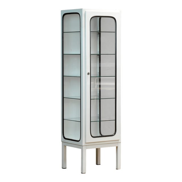 Vintage Medical Cabinet in Glass and Iron, 1970s For Sale