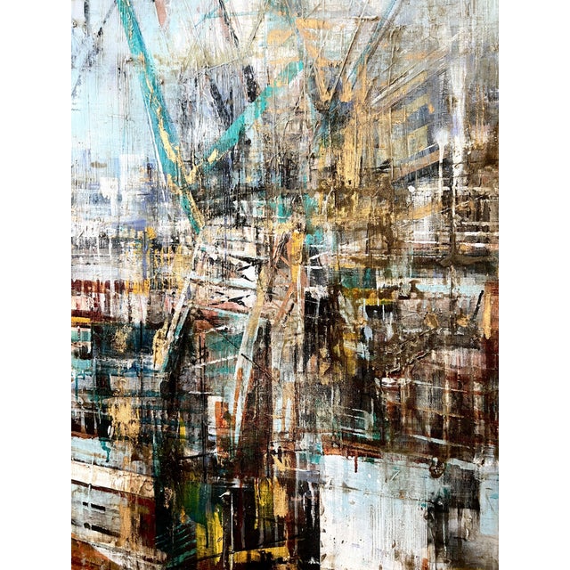 Plastic Bianca Prettau, Shipyards, 2024, Oil on Canvas and Acrylic For Sale - Image 7 of 9