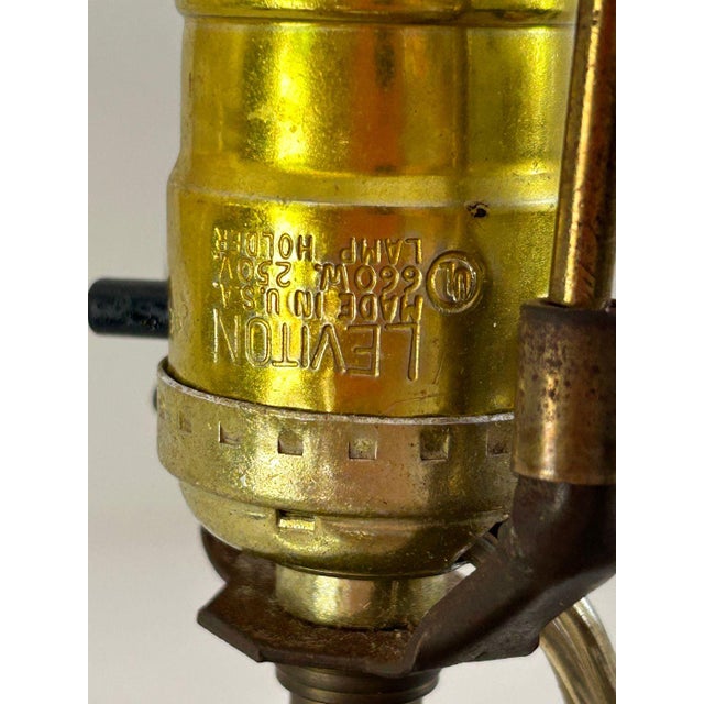Vintage Glass Oil Lamp Converted to Electric Table Lamp For Sale In New York - Image 6 of 6