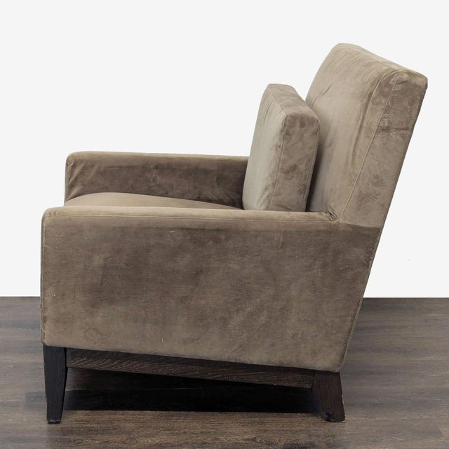 Modern West Elm Brown Lounge Armchair – Modern and Comfortable For Sale - Image 3 of 8