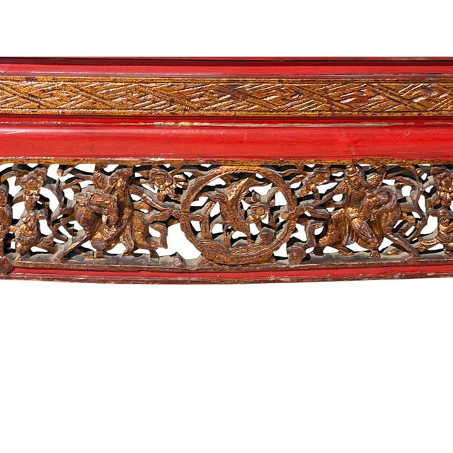 Vintage Chinoiserie Red Lacquer Princess Daybed 90" W For Sale - Image 14 of 15