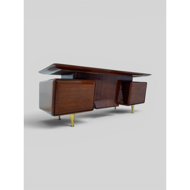 Mid-Century Italian Executive Table Desk by Vittorio Dassi, 1950s For Sale - Image 11 of 18
