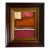 "Velvet Desire" Abstract Art in Antique Frame, Red Abstract Painting by JTS For Sale