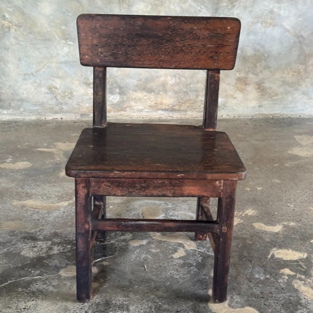 1950s Small Vintage Indonesian Teak Children's Chair, 1950s For Sale - Image 5 of 11