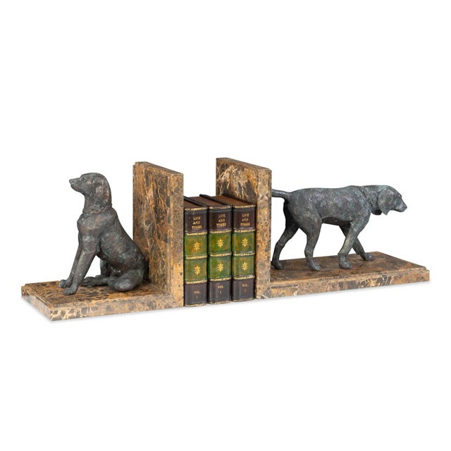 Traditional Maitland-Smith Hunting Dog Bookends For Sale - Image 3 of 5