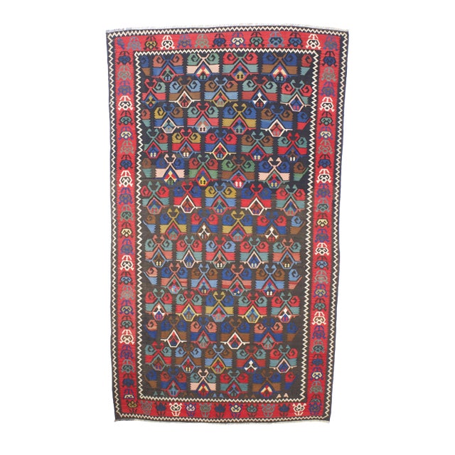 Antique Turkish Kilim Rug 5'6" X 9’9" For Sale