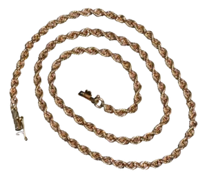 Italian Michael Anthony 14k Solid Yellow Gold Faceted Rope Chain Necklace