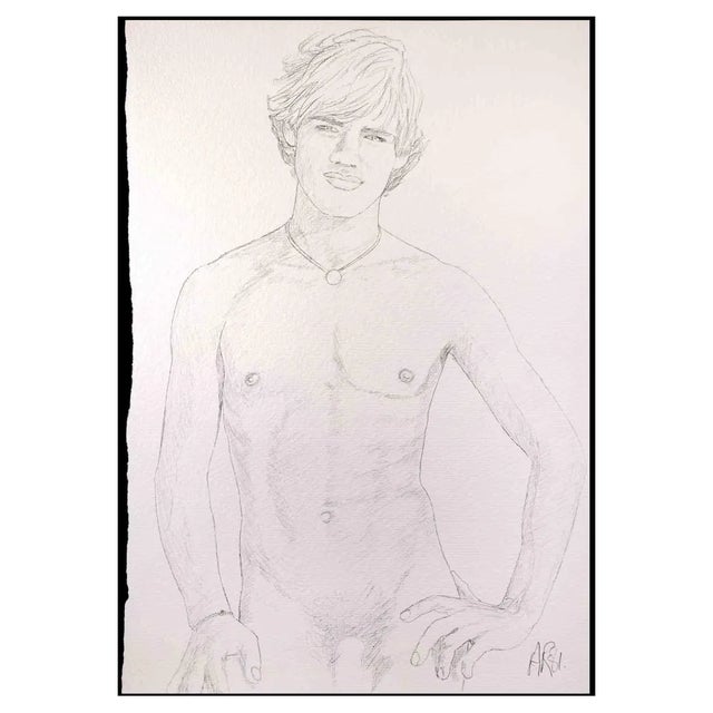 Anthony Roaland, Portrait of a Boy, Original Drawing, 1981 For Sale