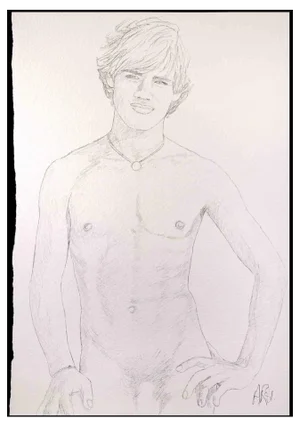 Anthony Roaland, Portrait of a Boy, Original Drawing, 1981