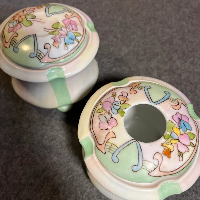 Antique Lilian Bauer Bavaria Porcelain Dresser Set - 2 Pieces For Sale - Image 10 of 11