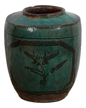 Antique Green Ceramic Vase