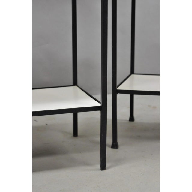 Vintage Mid Century Modern Narrow Arched Wrought Iron Etagere Bookcase - A Pair For Sale - Image 12 of 14