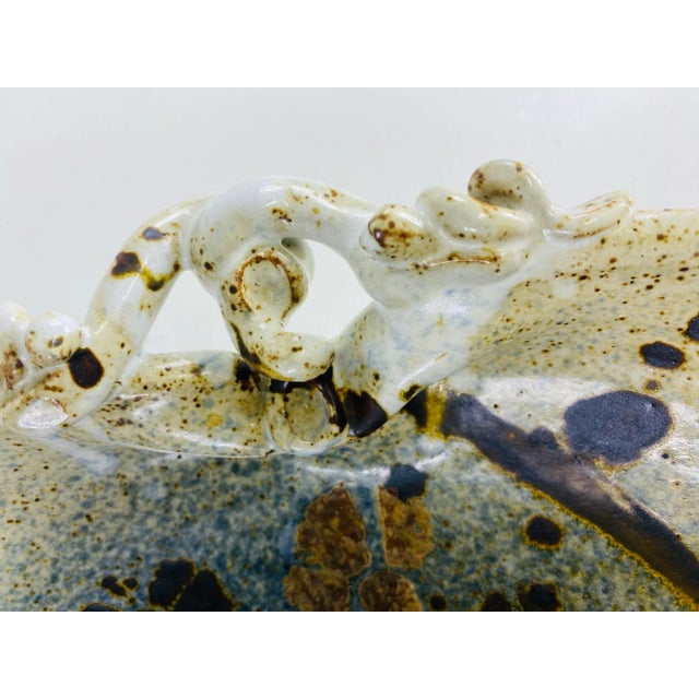 Blue Mid-Century Vintage Studio Pottery Handmade Bowl For Sale - Image 8 of 9