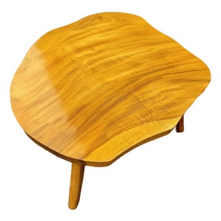 1950s Hawaiian Koa Wood Biomorphic Coffee Table, End Table For Sale