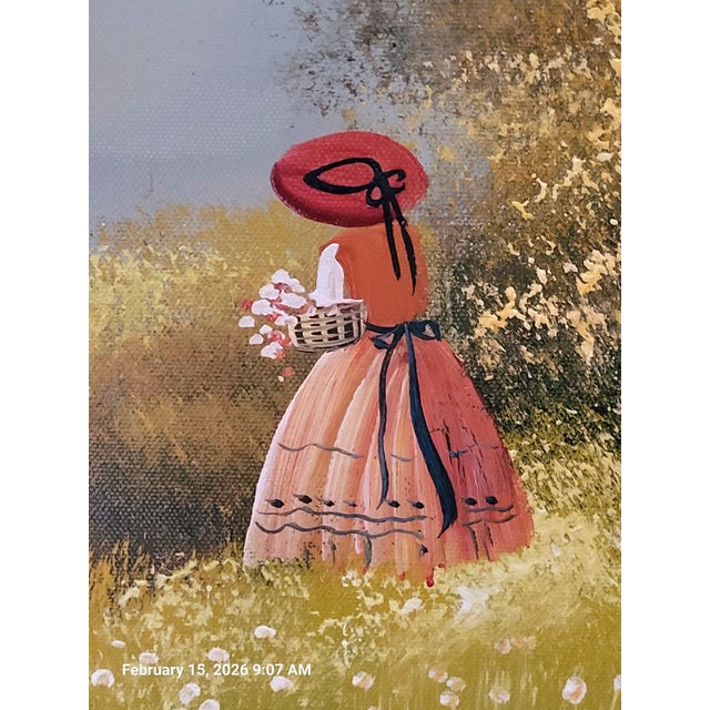 Forest Green Vintage Impressionist Oil Painting – Romantic Landscape by E. Majiy For Sale - Image 8 of 9